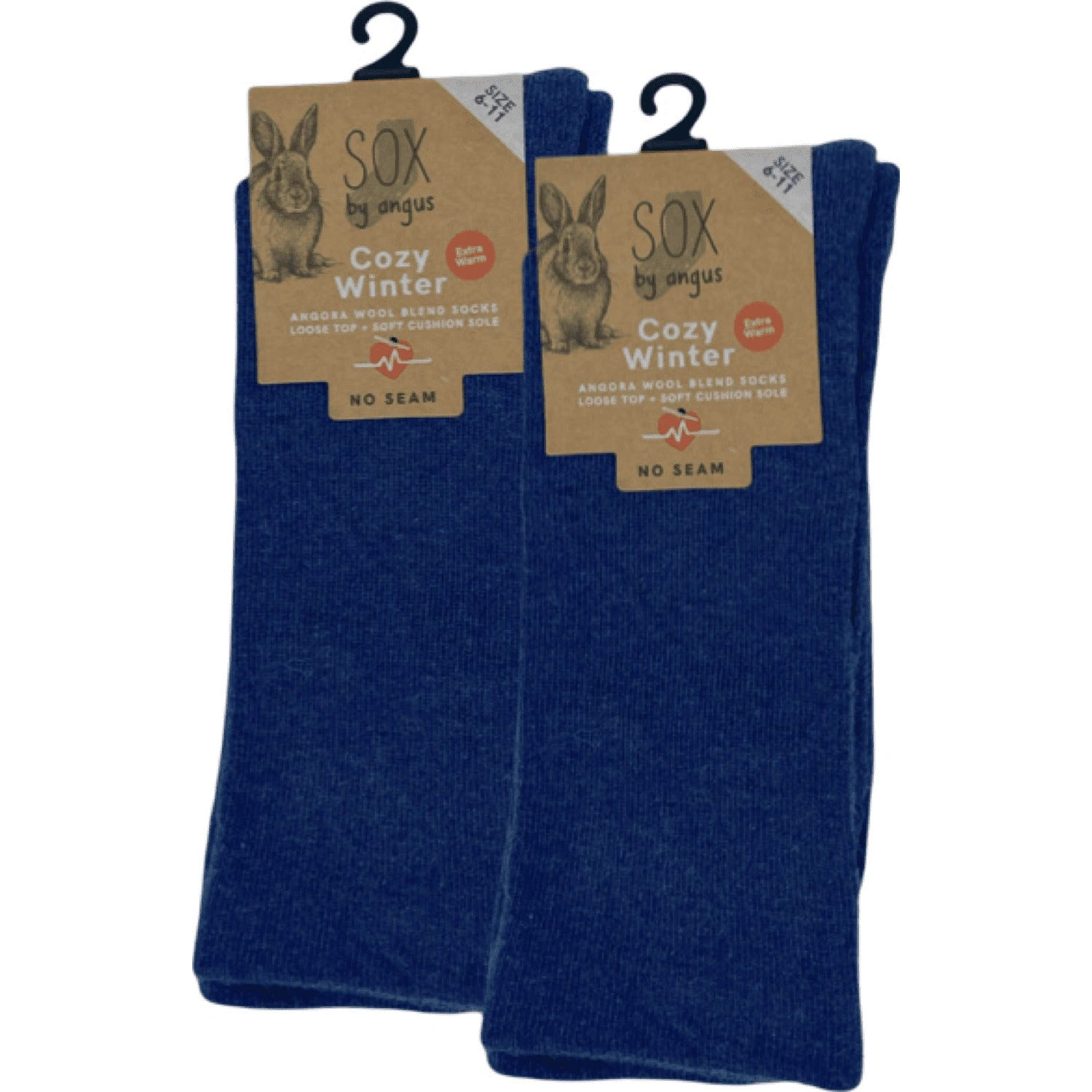 Cozy Angora Blend Socks: Denim Dreams - Seamless Comfort. Loose Top Bliss.