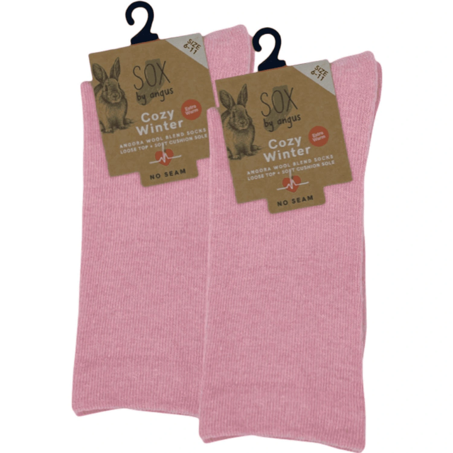 Pink Angora Cloud Socks Cozy No-Seam Comfort Style