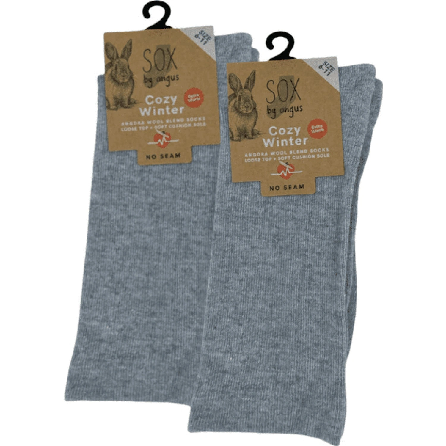 Cozy Angora Bliss: Seamless & Loose Top Socks in Light Grey - Ultimate Comfort!